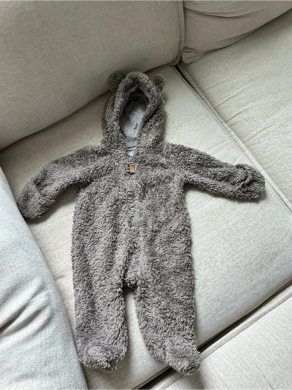 Carter's Plush Brown Teddy Hooded One-Piece
